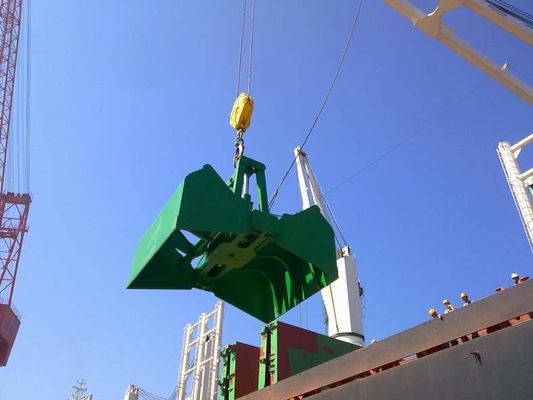 Cubo hidráulico eléctrico del gancho agarrador de la cubierta del metro de 10 cubos para la descarga de los materiales a granel