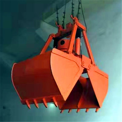 Cubo mecánico del gancho agarrador de la cubierta de cuatro cuerdas para el mineral que maneja el metro de 18 cubos