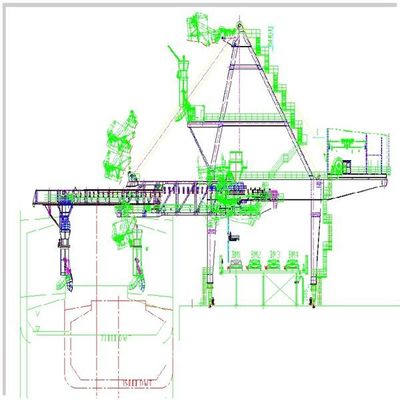 Tipo capacidad de la correa de la continuidad de los cargadores de la nave Tph 1200