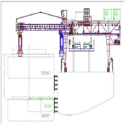 Tipo cargador de la correa de Tph de la capacidad 600 de la nave para los materiales a granel que cargan para enviar