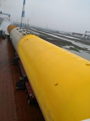 Pieza grande de acero de carbono que trabaja a máquina la soldadura de la torre de la turbina de viento costero