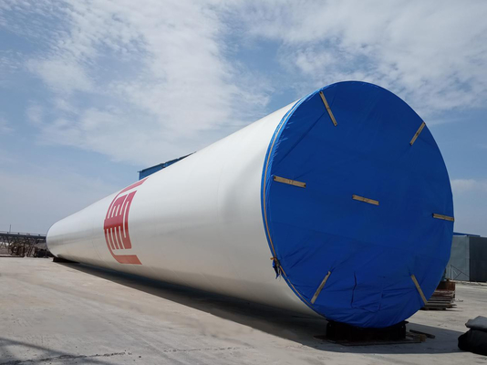 Parte grande de soldadura que trabaja a máquina el acero de carbono de la torre de la turbina de viento costero