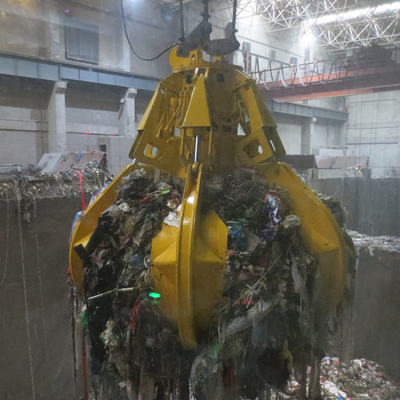 Cubos hidráulicos del gancho agarrador de la cáscara de naranja para la dirección de la basura